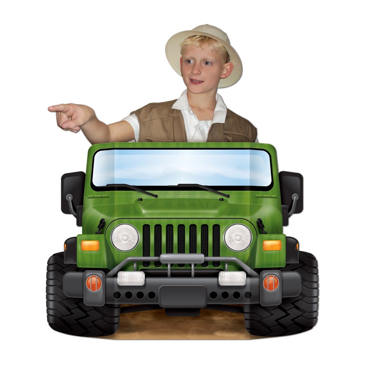 Party Central Pack of 6 Green and Brown Jungle Safari Truck Photo Prop Decors 37"